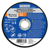 Vulcan 972840OR Type 1 Cut-Off Wheel, 4-1/2 in Dia, 1/16 in Thick, 7/8 in Arbor, Premium, Aluminum Oxide Abrasive