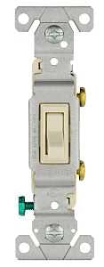 Eaton Wiring Devices 1301-7LA Series Toggle Switch, 1-Poles, Light Almond, 15 A, 120 V, Polycarbonate Housing Material, Pack of 10