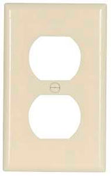 Eaton Wiring Devices 2132LA-BOX Receptacle Wallplate, 4-1/2 in L, 2-3/4 in W, 1 -Gang, Thermoset, Light Almond