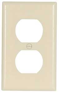 Eaton Wiring Devices 2132LA-BOX Receptacle Wallplate, 4-1/2 in L, 2-3/4 in W, 1 -Gang, Thermoset, Light Almond