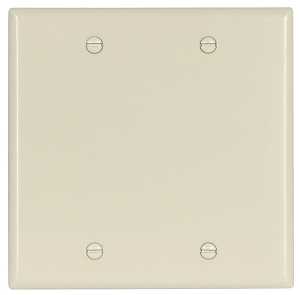 Eaton Cooper Wiring 2137LA-BOX Wallplate, 4-1/2 in L, 4.56 in W, 0.08 in Thick, 2 -Gang, Thermoset, Light Almond