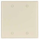 Eaton Cooper Wiring 2137LA-BOX Wallplate, 4-1/2 in L, 4.56 in W, 0.08 in Thick, 2 -Gang, Thermoset, Light Almond