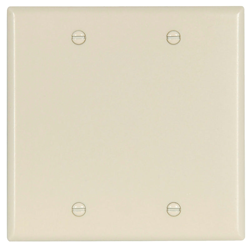 Eaton Cooper Wiring 2137LA-BOX Wallplate, 4-1/2 in L, 4.56 in W, 0.08 in Thick, 2 -Gang, Thermoset, Light Almond