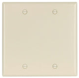 Eaton Cooper Wiring 2137LA-BOX Wallplate, 4-1/2 in L, 4.56 in W, 0.08 in Thick, 2 -Gang, Thermoset, Light Almond