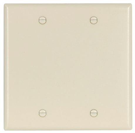 Eaton Cooper Wiring 2137LA-BOX Wallplate, 4-1/2 in L, 4.56 in W, 0.08 in Thick, 2 -Gang, Thermoset, Light Almond