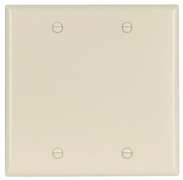 Eaton Cooper Wiring 2137LA-BOX Wallplate, 4-1/2 in L, 4.56 in W, 0.08 in Thick, 2 -Gang, Thermoset, Light Almond