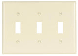 Eaton Wiring Devices 2141LA-BOX Wallplate, 4-1/2 in L, 3-3/8 in W, 3 -Gang, Thermoset, Light Almond, High-Gloss