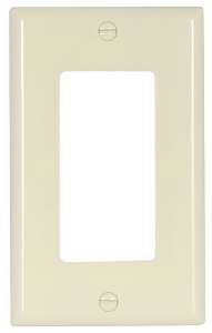 Eaton Wiring Devices 2151LA-BOX Wallplate, 4-1/2 in L, 2-3/4 in W, 1 -Gang, Thermoset, Light Almond, High-Gloss