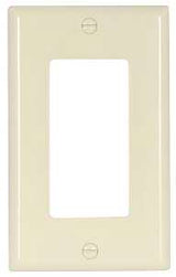 Eaton Wiring Devices 2151LA-BOX Wallplate, 4-1/2 in L, 2-3/4 in W, 1 -Gang, Thermoset, Light Almond, High-Gloss