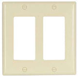 Eaton Wiring Devices 2152LA-BOX Wallplate, 4-1/2 in L, 4.56 in W, 2 -Gang, Thermoset, Light Almond, High-Gloss