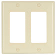 Eaton Wiring Devices 2152LA-BOX Wallplate, 4-1/2 in L, 4.56 in W, 2 -Gang, Thermoset, Light Almond, High-Gloss