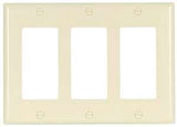 Eaton Cooper Wiring 2163 2163LA-BOX Wallplate, 4-1/2 in L, 6.37 in W, 3 -Gang, Thermoset, Light Almond, High-Gloss