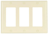 Eaton Cooper Wiring 2163 2163LA-BOX Wallplate, 4-1/2 in L, 6.37 in W, 3 -Gang, Thermoset, Light Almond, High-Gloss