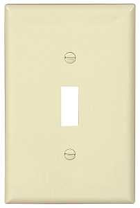 Eaton Wiring Devices PJ1LA Wallplate, 4-7/8 in L, 3-1/8 in W, 1 -Gang, Polycarbonate, Light Almond, High-Gloss, Pack of 25