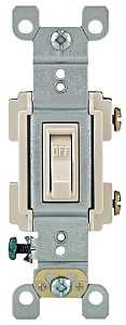 Leviton RS115-TCP Framed Toggle Switch, 15 A, 120 VAC, Push-In, Side Wire Terminal, Thermoplastic Housing Material