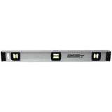 Johnson 1300-2400 I-Beam Level with Rule, 24 in L, 3-Vial, Non-Magnetic, Aluminum, Silver