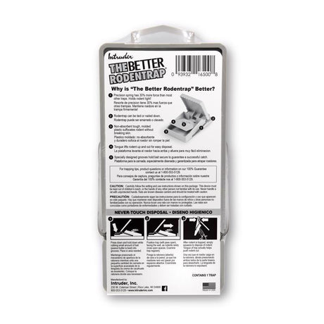 Intruder The Better Rodentrap Large Snap Trap For Rodents 1 pk, Pack of 6