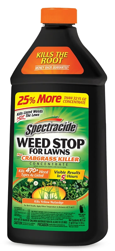 Spectracide HG-96624 Concentrated Weed Killer, Liquid, Spray Application, 40 oz Container