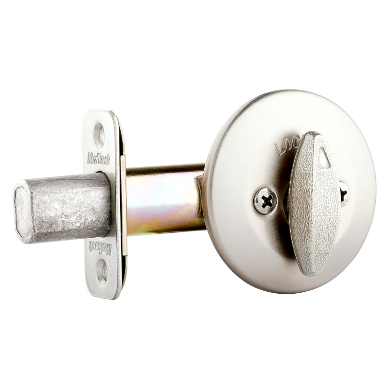 Kwikset 663 15 Deadbolt, Grade 3 Grade, Satin Nickel, 2-3/8 in Backset, 1-3/8 to 1-3/4 in Thick Door