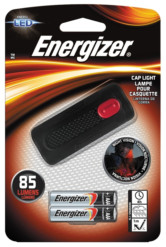 Energizer ENCAP22E Cap Light, AAA Battery, Alkaline Battery, LED Lamp, 85 Lumens, 4 hr Run Time