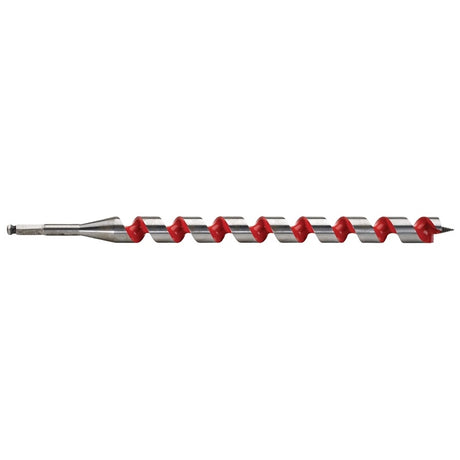 Milwaukee 48-13-6120 Ship Auger Bit, 1-1/8 in Dia, 18 in OAL, Spiral Flute, 7/16 in Dia Shank, Hex Shank