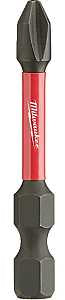 Milwaukee SHOCKWAVE 48-32-4762 Power Bit, #2 Drive, Phillips Drive, 1/4 in Shank, Hex Shank, 2 in L, Steel, Pack of 25