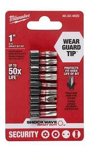 Milwaukee 48-32-4620 Security Insert Bit Set, 9-Piece, Steel, Black Phosphate