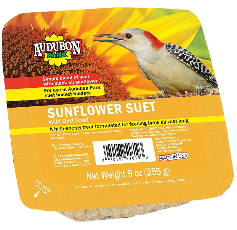 Audubon Park 13067 Sunflower Suet, 9 oz, Pack of 12