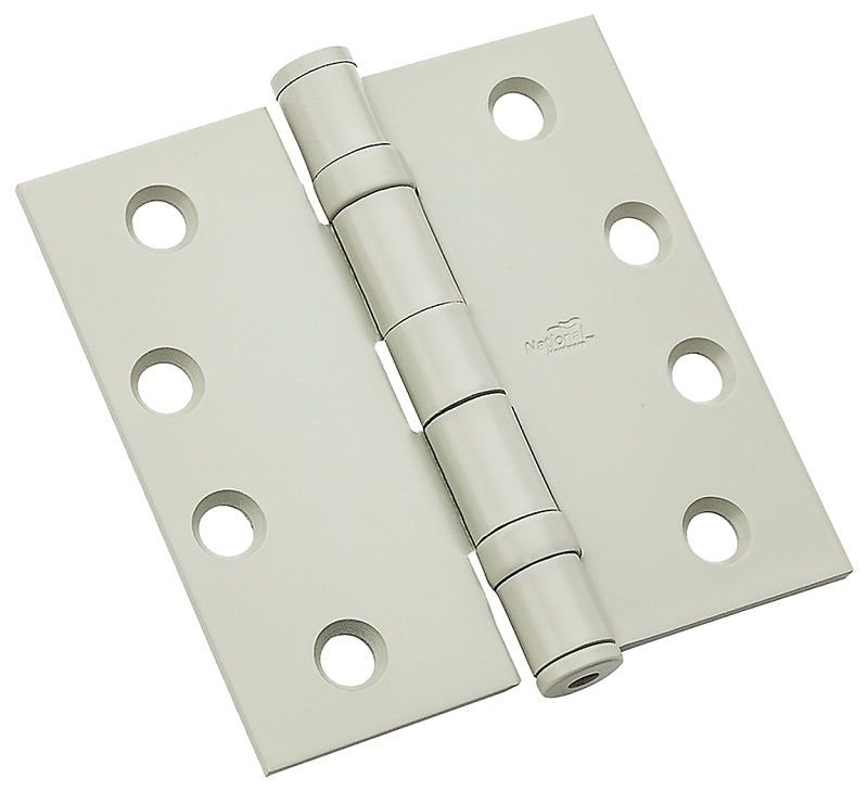 National Hardware 179 Series N236-100 Ball Bearing Hinge, 4 in H Frame Leaf, Steel, Prime Coat, Non-Removable Pin, 41 lb