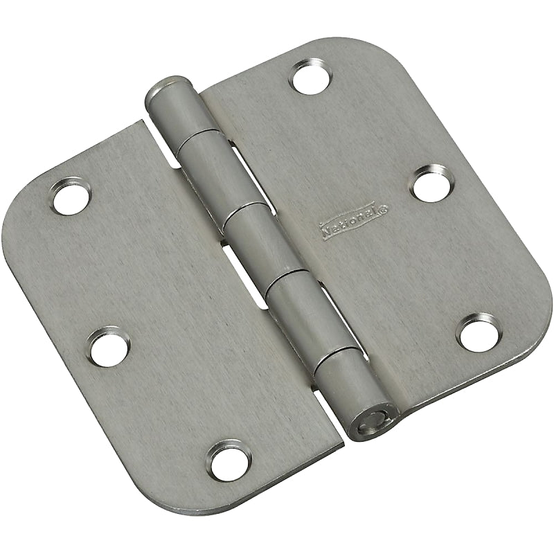 National Hardware 512R5 Series N830-235 Door Hinge, 3 in H Frame Leaf, Steel, Satin Chrome, Flush, Removable Pin