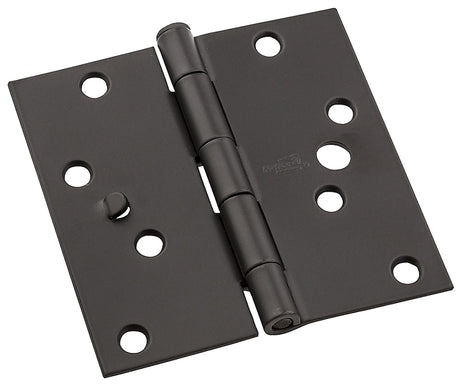 National Hardware 512 Series N830-402 Door Hinge, 4 in H Frame Leaf, Steel, Oil-Rubbed Bronze, Flush, Removable Pin