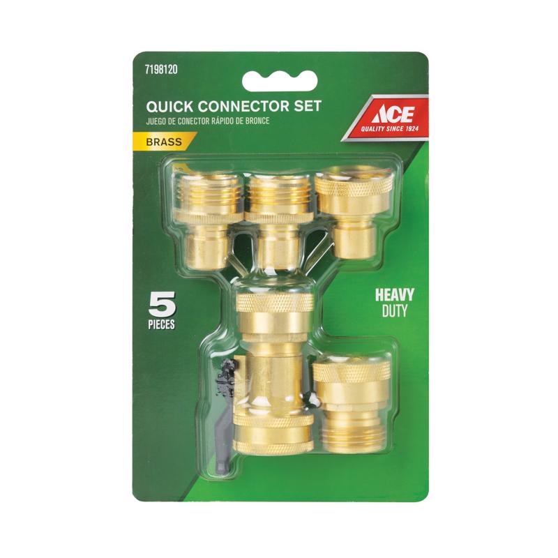 Ace Brass Threaded Quick Connector Hose Set