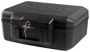 Master Lock 1200HRO Fire Safe Chest, 14.3 in W x 11.2 in D x 6.1 in H Exterior, Steel, Black, Keyed Lock