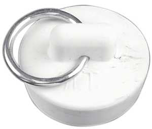 Danco 80224 Drain Stopper, Rubber, White, For: 1-1/8 in Drain, Universal Sink