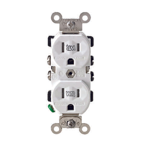 Leviton 15 amps 125 V Duplex White Outlet 5-15R 1 pk