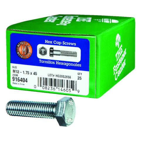 Hillman M12-1.75 mm D X 45 mm L Heat Treated Steel Hex Head Cap Screw 25 pk