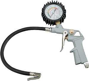 ProSource DQ1103L Tire Inflator with Gauge, 0 to 220 psi Pressure, 0 to 220 psi Gauge, Die-Cast Metal, Gray