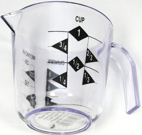 Chef Craft 20789 Measuring Cup, Metric Graduation, Plastic, Clear