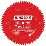 Diablo D1072CD Circular Saw Blade, 10 in Dia, 5/8 in Arbor, 72-Teeth, Carbide Cutting Edge