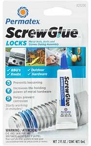 Permatex ScrewGlue 28206 Screw Locking Glue, 0.2 oz, Tube, Liquid, Blue