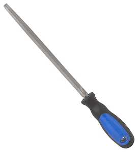 Vulcan JL-F009 File, Triangle Profile, Taper Pattern, Single Cut Cut, 1/2 in W Blade, Cushion-Grip Handle