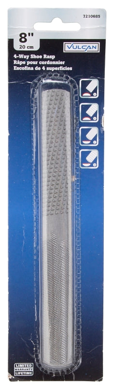 Vulcan JL-RS-8-4 Rasp Shoe, Half Circle Profile, 4-Way Pattern, 7-3/4 in L Blade, 7/8 in W Blade