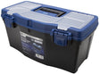 Vulcan 320100 Tool Box, 17-7/8 in L x 8-3/4 in W x 6-1/2 in H, Plastic, Black/Blue, 7-Compartment