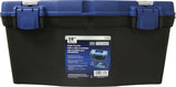 Vulcan 320101 Tool Box, 15 in L x 7 in W x 5-1/4 in H, Plastic, Black/Blue, 16 in L x 8-1/4 in W x 7-3/4 in H Outside