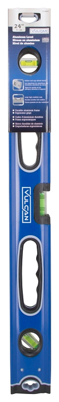 Vulcan JL-LV24 Level Box, 24 in L, 3-Vial, 2-Hang Hole, Non magnetic, Aluminum, Blue