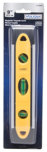 Vulcan TM-15 Torpedo Level, 9 in L, 3-Vial, 2-Hang Hole, Magnetic, Plastic