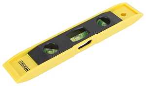 Vulcan JLO-063 Torpedo Level, 9 in L, 3-Vial, 1-Hang Hole, Magnetic, Plastic