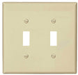 Eaton PJ2LA Switch Wallplate, 4.87 in L, 4.94 in W, 2-Gang, Polycarbonate, Light Almond, High-Gloss