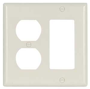 Eaton Wiring Devices 2157LA-BOX Combination Wallplate, 4-1/2 in L, 2-3/4 in W, Standard, 2 -Gang, Thermoset