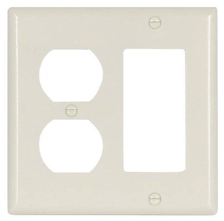 Eaton Wiring Devices 2157LA-BOX Combination Wallplate, 4-1/2 in L, 2-3/4 in W, Standard, 2 -Gang, Thermoset